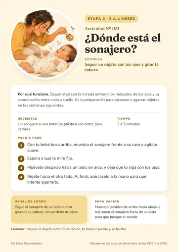 Ficha 031: ¿Dónde está el sonajero?